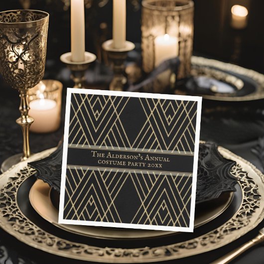 Halloween, Vintag gotische Handgezeichnete Goldstr Serviette