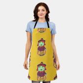 Halloween Vintag Hexe Klassisches Cooles Kunstmust Schürze (Getragen)