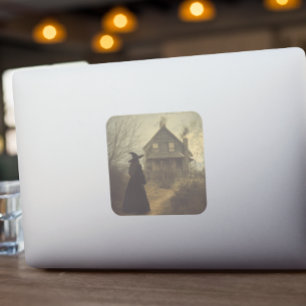 Halloween Vintag Hexe Quadratischer Aufkleber