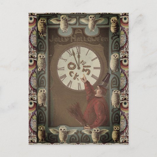 Halloween Vintag Mitternachtsklemme Postkarte (Vorderseite)