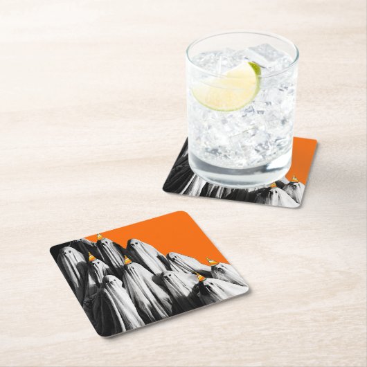 Halloween Vintag Party Ghosts Rechteckiger Pappuntersetzer (Vor Ort)