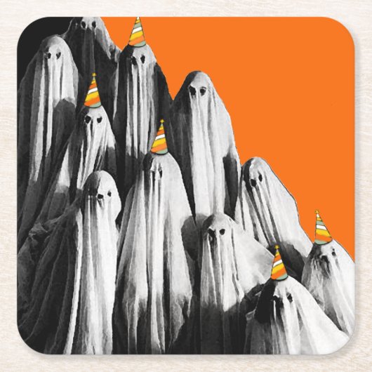 Halloween Vintag Party Ghosts Rechteckiger Pappuntersetzer (Vorderseite)