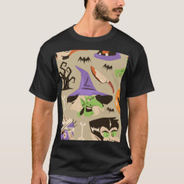 Halloween Vintag Pattern T - Shirt