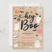 Halloween Vintag Pink Ghost Geburtstag Spooktacula Einladung (Vorderseite)