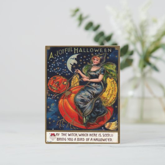 Halloween Vintag Postkarte (Stehend Vorderseite)