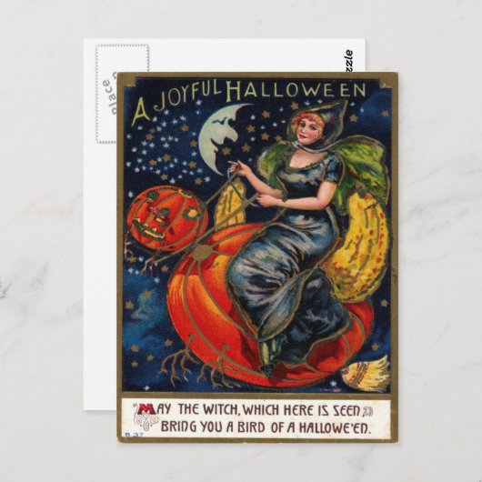 Halloween Vintag Postkarte (Vorne/Hinten)