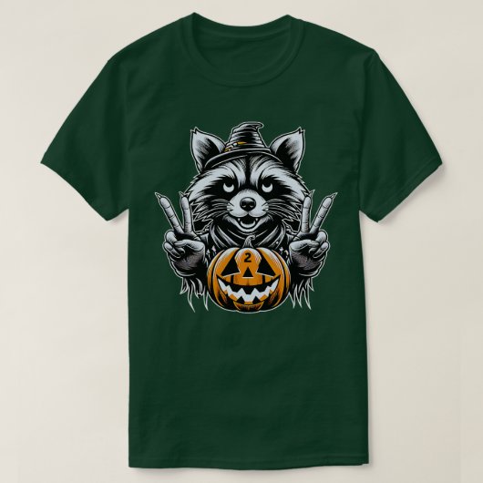 Halloween Vintag Raccoon Making T-Shirt (Design vorne)