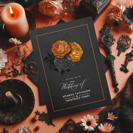 Halloween Vintag Shabby Floral Wedding Tri-Fold I Dreifach Gefaltete Einladung