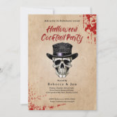 Halloween Vintag Skull Cocktail Party Einladung (Vorderseite)