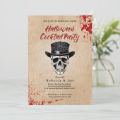Halloween Vintag Skull Cocktail Party Einladung (Stehend Vorderseite)