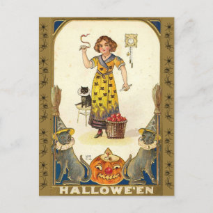 Halloween Vintag Snake Priestess Postkarte