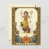 Halloween Vintag Snake Priestess Postkarte (Vorne/Hinten)