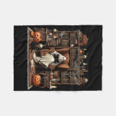 Halloween Vintag Spooky Bookstore Spuk Fleecedecke (Vorderseite (Horizontal))