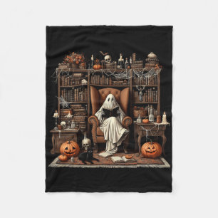 Halloween Vintag Spooky Bookstore Spuk Fleecedecke