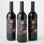 Halloween Vintag Spooky Pumpkin Pus Weinetikett (Flaschen)