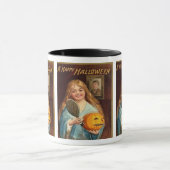 Halloween Vintage Dame mit Spiegel) Tasse (Zentrum)