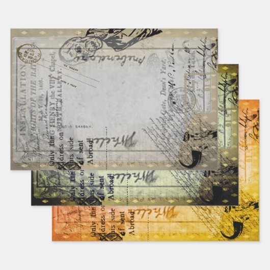 Halloween Vintage Ephamera Zombie Beängstigender B Geschenkpapier Set (Set)