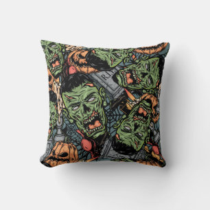 Halloween Vintage: Farbige Elemente Muster Kissen