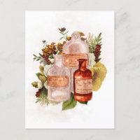 Halloween Vintage Flaschen Herbstblumen