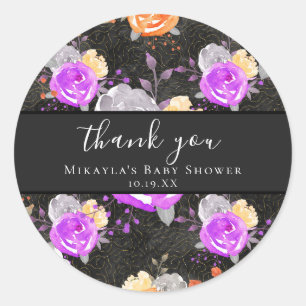 Halloween Vintage Floral Baby Shower Runder Aufkleber
