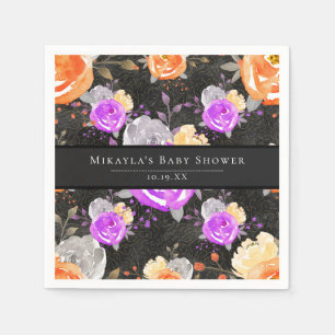 Halloween Vintage Floral Baby Shower Serviette
