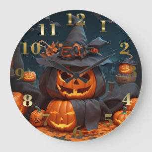 Halloween Vintage-Gotischer Kürbis-Wanduhr Große Wanduhr