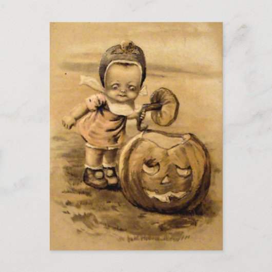Halloween (Vintage Halloween-Karte) Postkarte (Vorderseite)