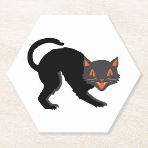 Halloween Vintage Halloween-Katze Untersetzer
