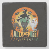 Halloween Vintage Halloween Steinuntersetzer (Vorderseite)