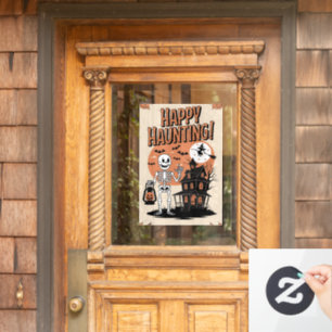 Halloween vintage - Happy Haunting Fensteraufkleber