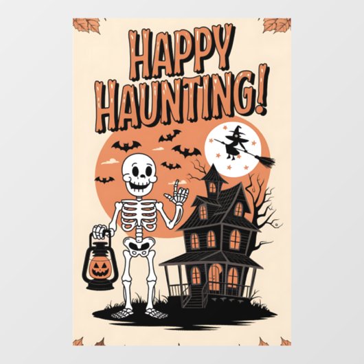 Halloween vintage - Happy Haunting Fensteraufkleber (Blatt)