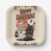 Halloween vintage - Happy Haunting Pappteller (Vorderseite)