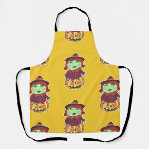Halloween Vintage Hexe Klassisches Cooles Kunstmus Schürze