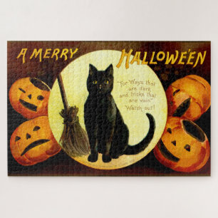 Halloween Vintage-Katze Puzzle