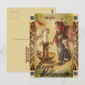 Halloween Vintage Kerze und Kostüme Postkarte (Vorne/Hinten)