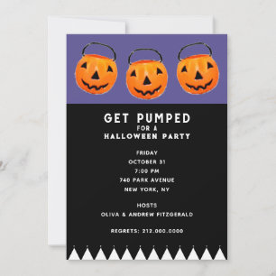 Halloween Vintage-Kürbisse-Party Einladung