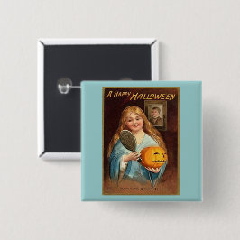 Halloween Vintage Lady mit Mirror Button