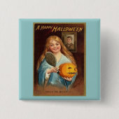 Halloween Vintage Lady mit Mirror Button (Vorderseite)