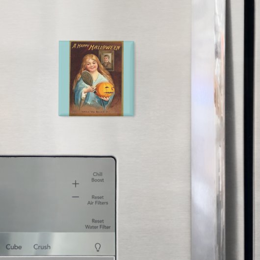 Halloween Vintage Lady mit Mirror Magnet (In Situ (Kühlschrank))