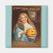 Halloween Vintage Lady mit Mirror Magnet (Vorne)