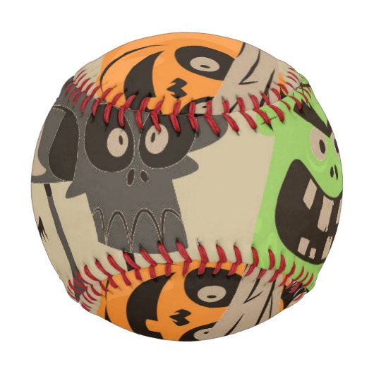 Halloween Vintage Muster Baseball (Rückseite)