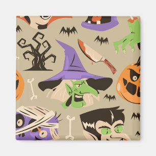 Halloween-Vintage-Muster-Magnet Magnet