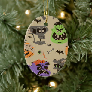 Halloween-Vintage Musterschmuck Keramik Ornament