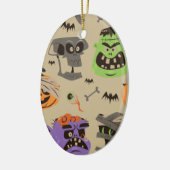 Halloween-Vintage Musterschmuck Keramik Ornament (Links)