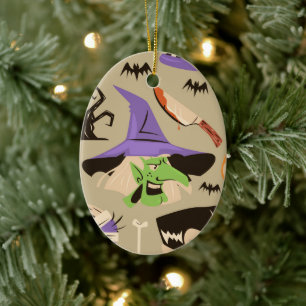 Halloween-Vintage Musterschmuck Keramik Ornament