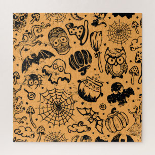 Halloween Vintage Nahtlos Geschäft Puzzle