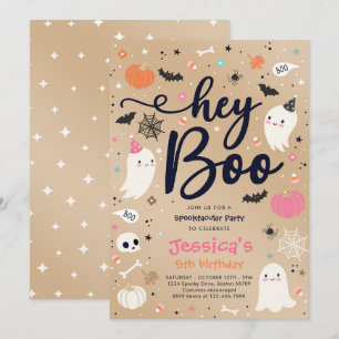 Halloween Vintage Pink Gespenst Geburtstag Spookta Einladung