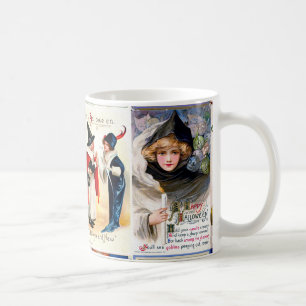 Halloween Vintage Postkarte Kaffeetasse
