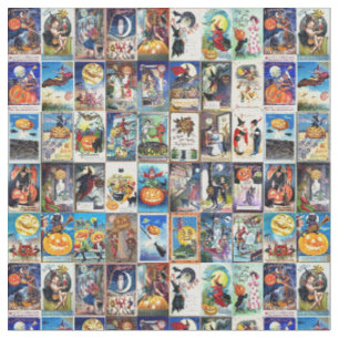 Halloween Vintage Postkarte Stoff
