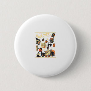 Halloween Vintage Schwarze Katze Lang Lebe Hallowe Button